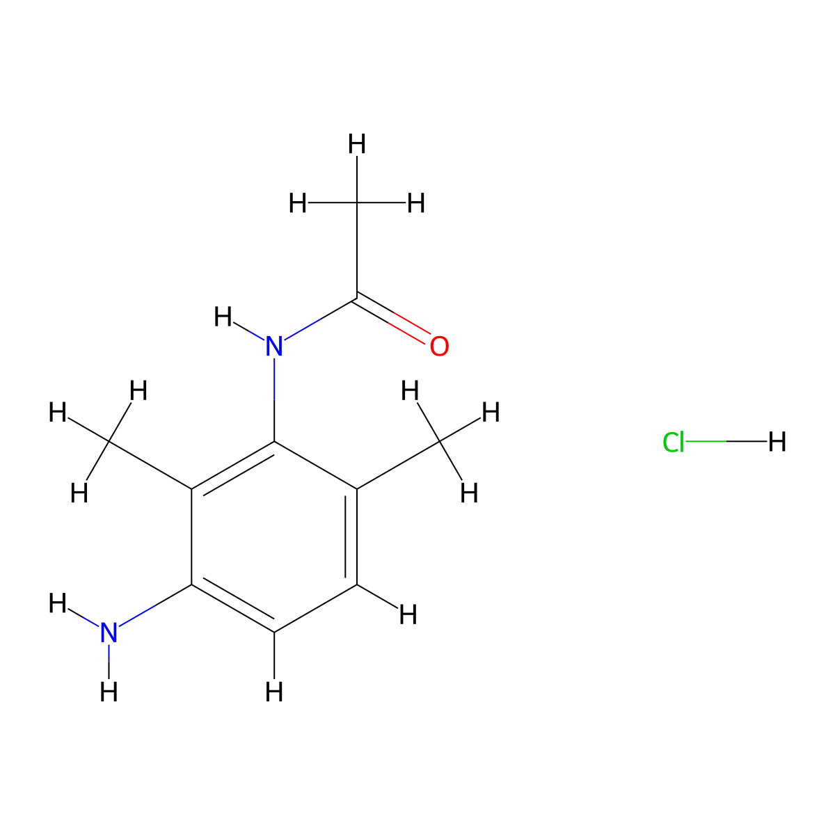 N-(3-amino-2,6-dimethylphenyl)acetamide hydrochloride molecular structure, CAS 1193387-19-7