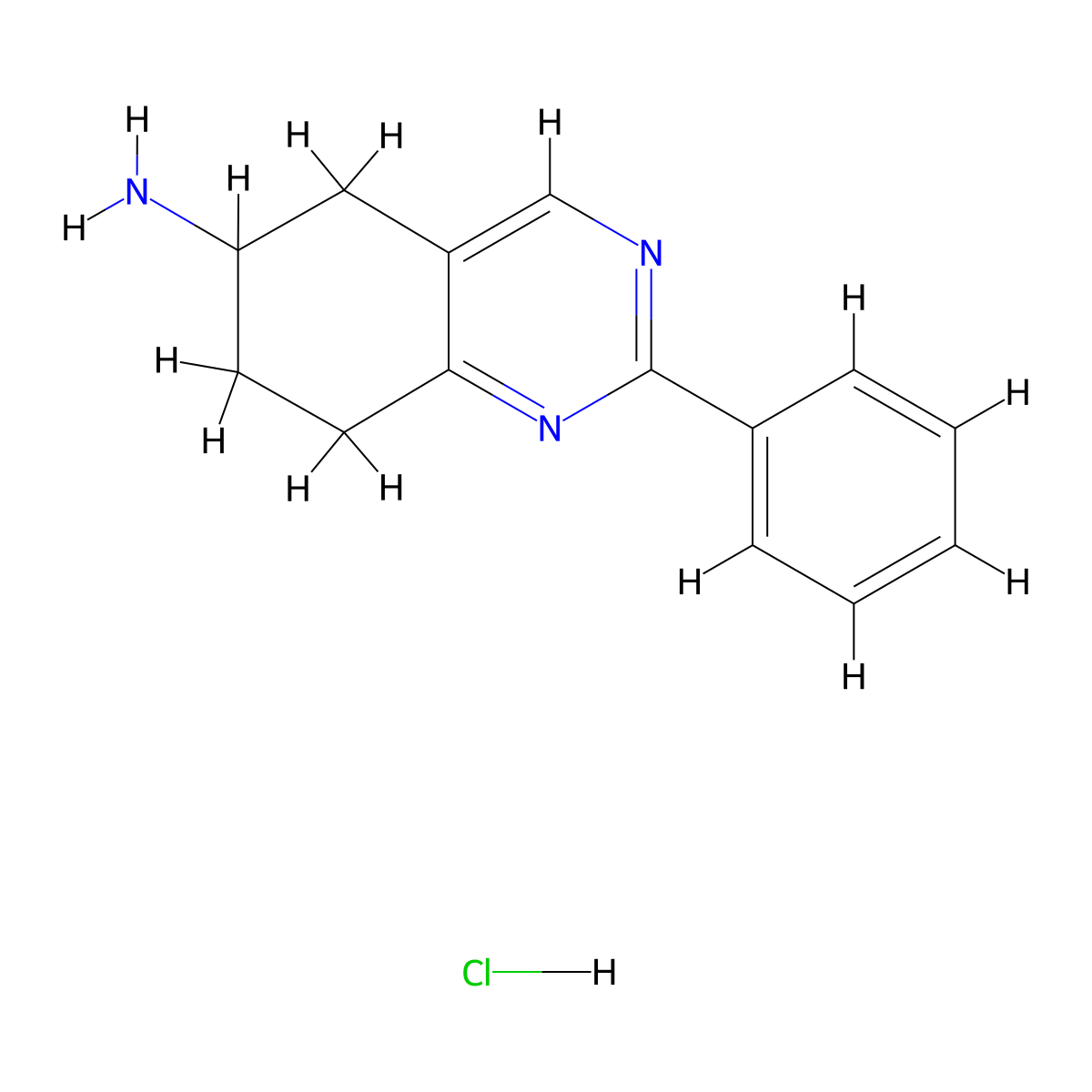 2-Phenyl-5,6,7,8-tetrahydroquinazolin-6-amine hydrochloride molecular structure, CAS 1193387-22-2