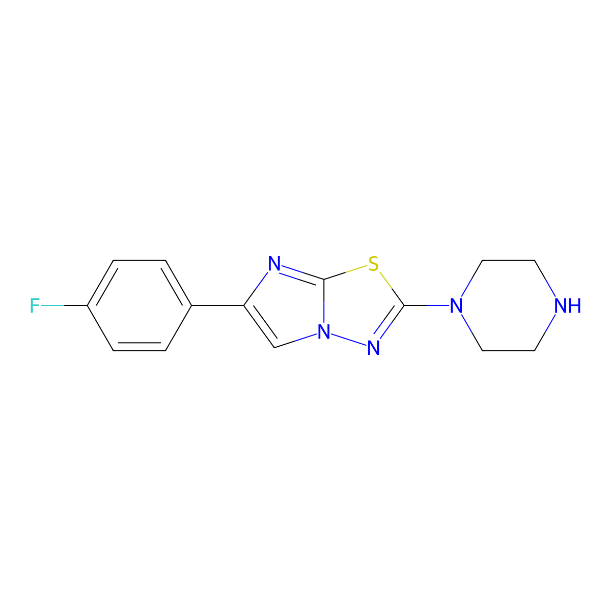 1-[6-(4-Fluorophenyl)imidazo[2,1-b][1,3,4]thiadiazol-2-yl]piperazine molecular structure, CAS 1193387-25-5