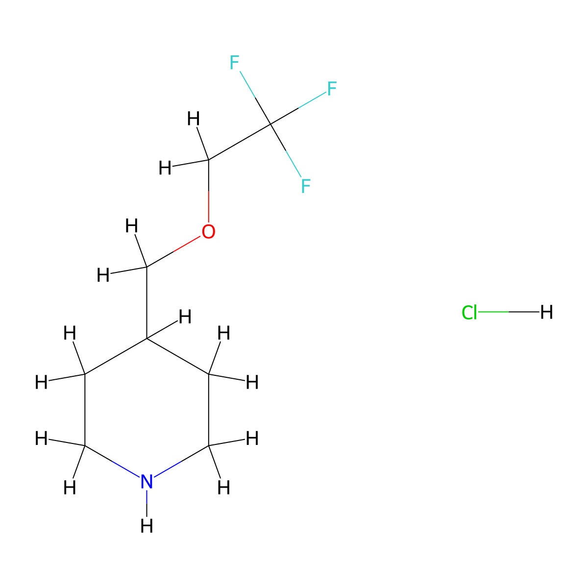 4-((2,2,2-Trifluoroethoxy)methyl)piperidine hydrochloride molecular structure, CAS 1193387-27-7