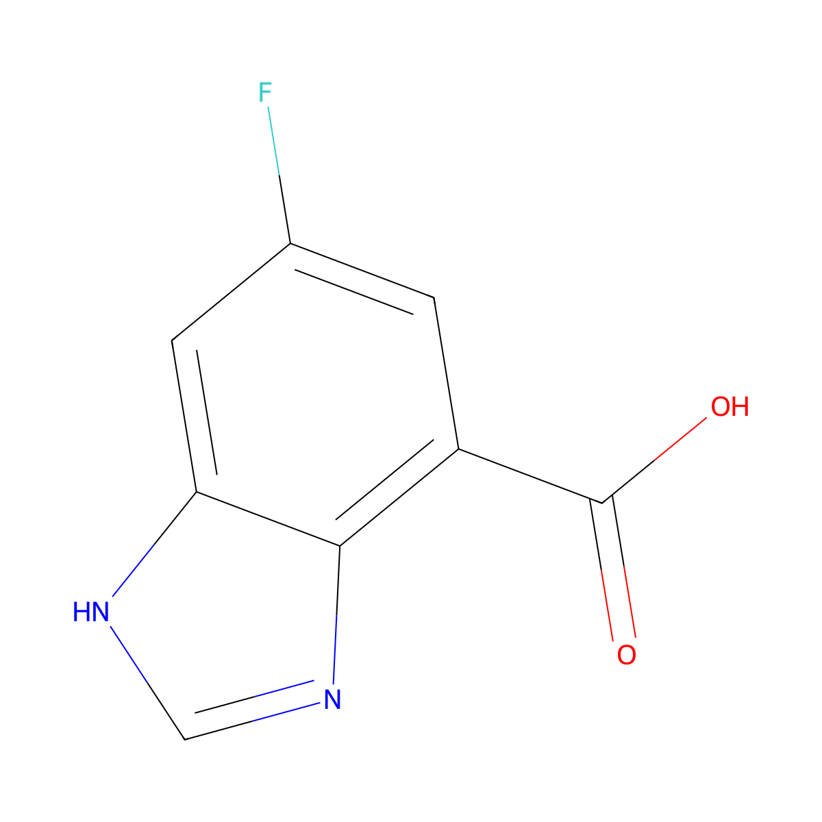 6-fluoro-1H-1,3-benzodiazole-4-carboxylic acid molecular structure, CAS 1193387-31-3