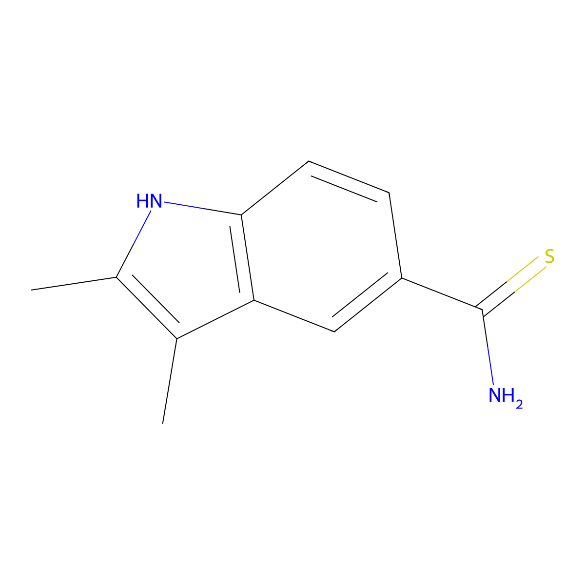 2,3-dimethyl-1H-indole-5-carbothioamide molecular structure, CAS 1193387-34-6