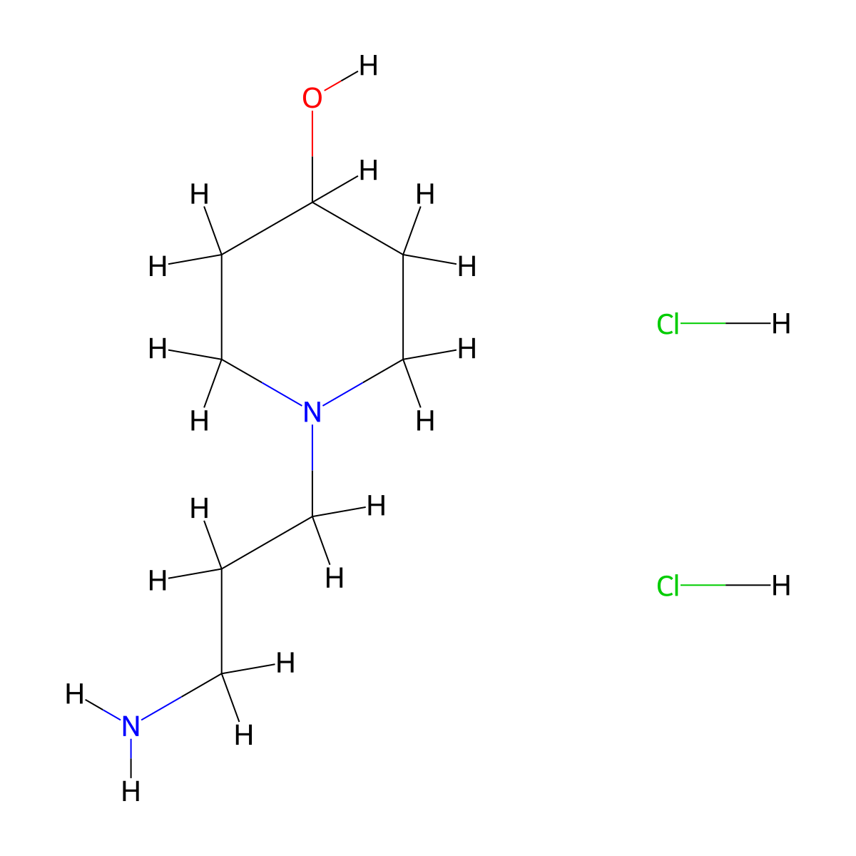 1-(3-Aminopropyl)piperidin-4-ol dihydrochloride molecular structure, CAS 1193387-37-9