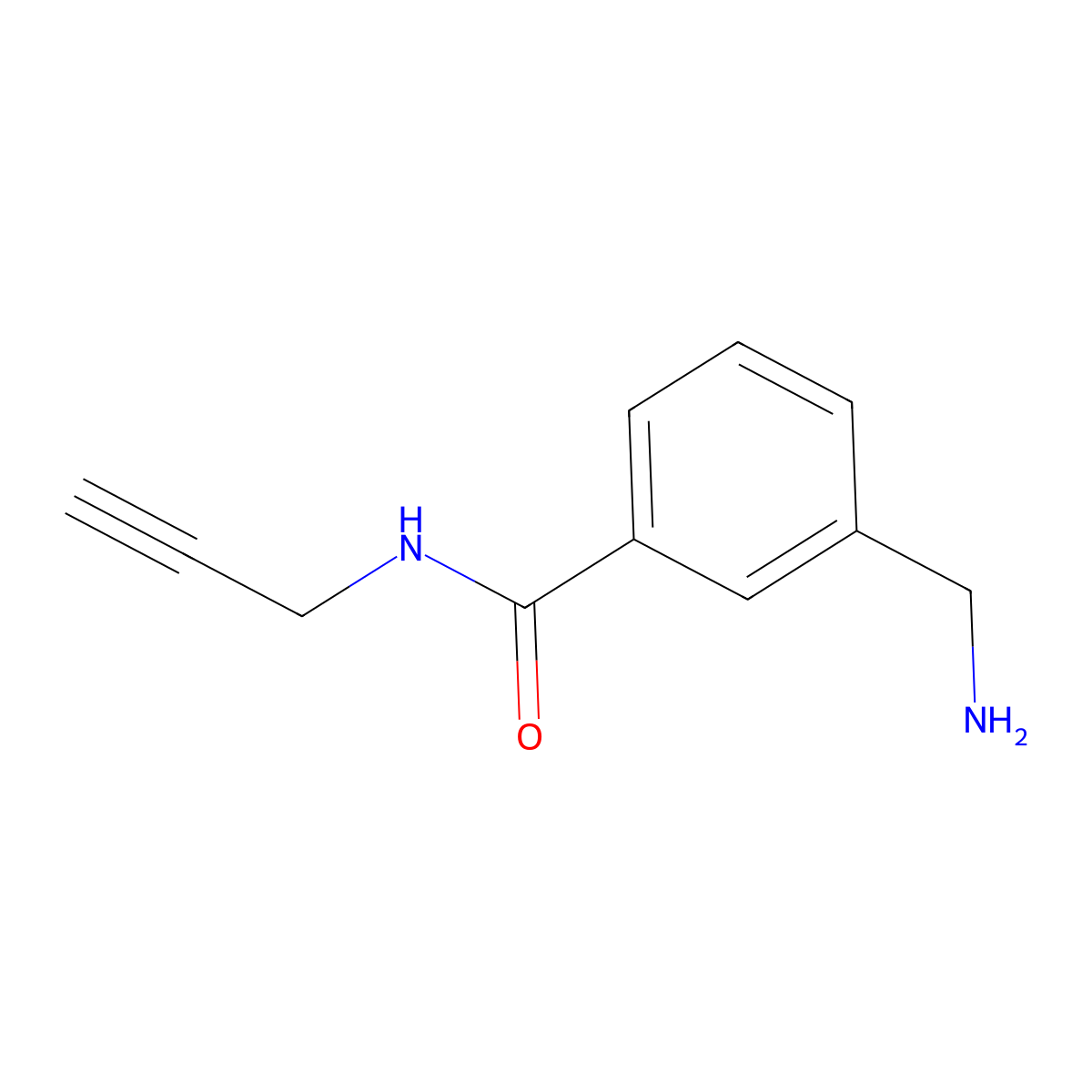 3-(aminomethyl)-N-(prop-2-yn-1-yl)benzamide molecular structure, CAS 1193387-40-4