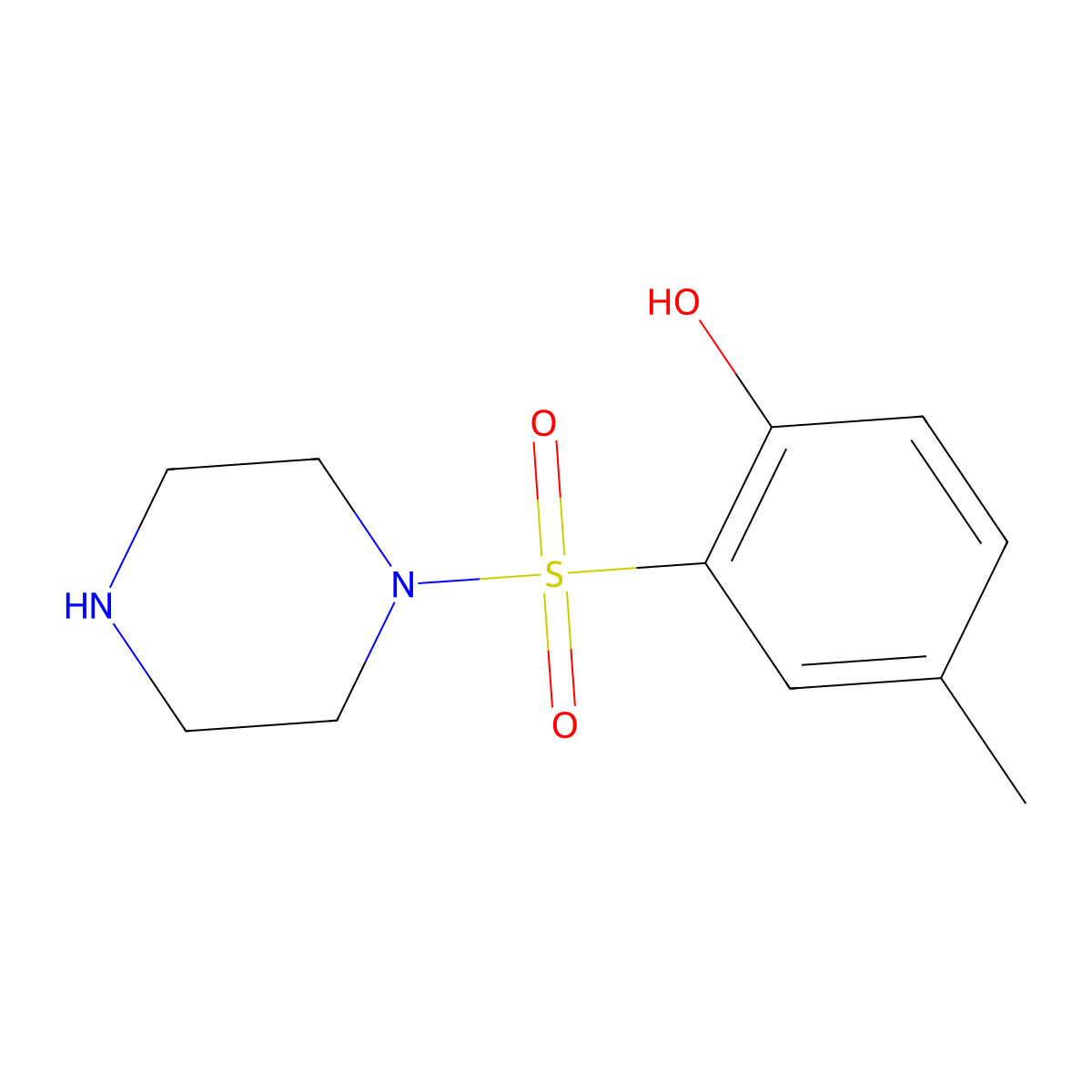 4-Methyl-2-(piperazine-1-sulfonyl)phenol molecular structure, CAS 1193387-51-7