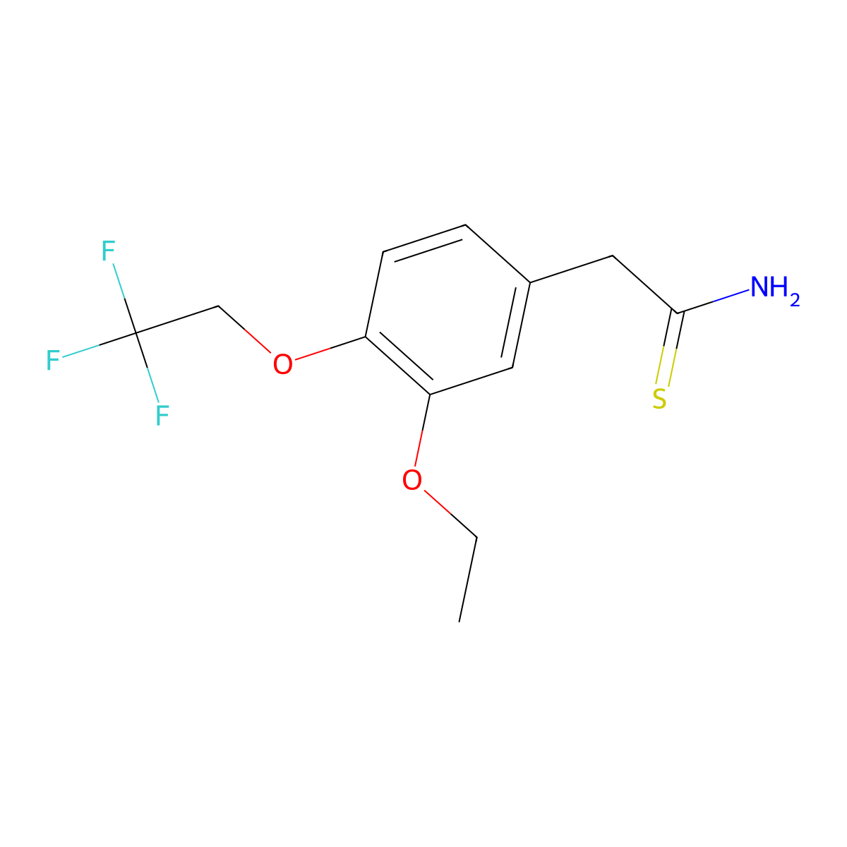 2-[3-Ethoxy-4-(2,2,2-trifluoroethoxy)phenyl]ethanethioamide molecular structure, CAS 1193387-56-2