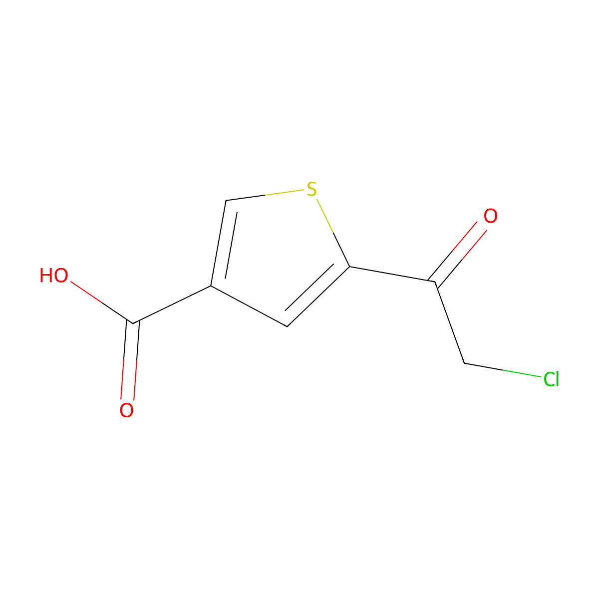5-(2-Chloroacetyl)thiophene-3-carboxylic acid molecular structure, CAS 1193387-57-3