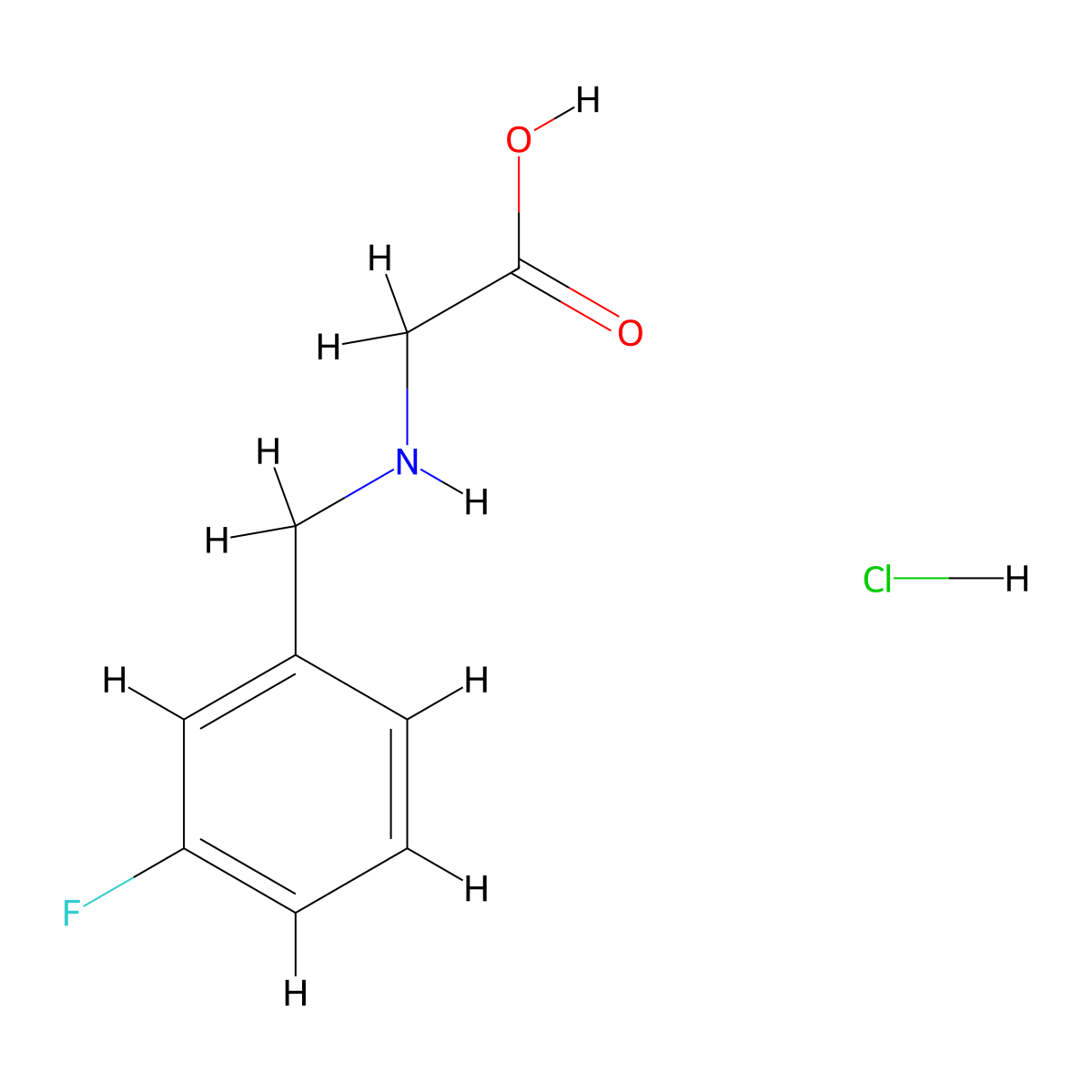 2-{[(3-Fluorophenyl)methyl]amino}acetic acid hydrochloride molecular structure, CAS 1193387-60-8