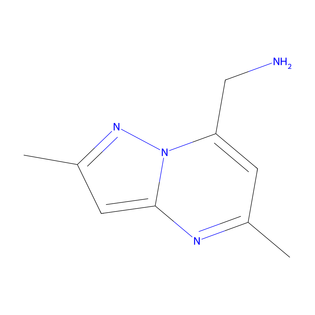 (2,5-Dimethylpyrazolo[1,5-a]pyrimidin-7-yl)methanamine molecular structure, CAS 1193387-62-0