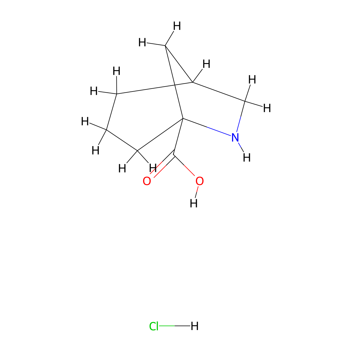 6-Azabicyclo[3.2.1]octane-5-carboxylic acid hydrochloride molecular structure, CAS 1193387-63-1
