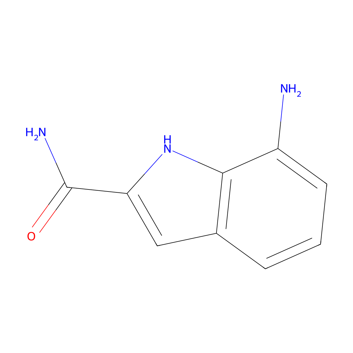7-amino-1H-indole-2-carboxamide molecular structure, CAS 1193387-65-3