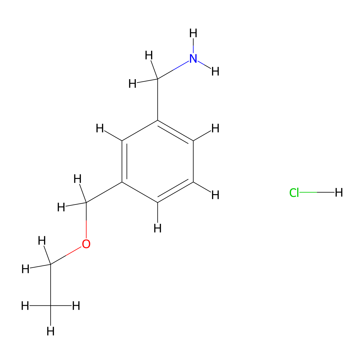 (3-(Ethoxymethyl)phenyl)methanamine hydrochloride molecular structure, CAS 1193387-67-5