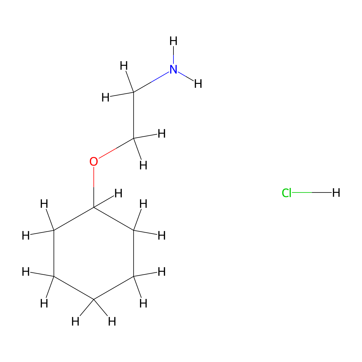 (2-Aminoethoxy)cyclohexane hydrochloride molecular structure, CAS 1193387-70-0