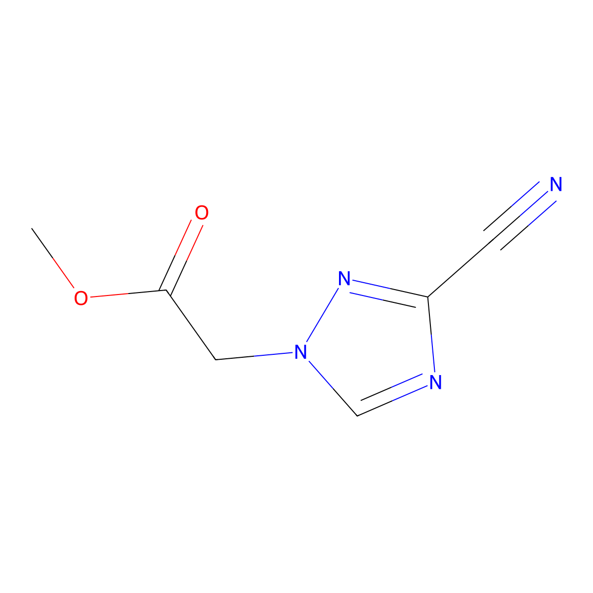 methyl 2-(3-cyano-1H-1,2,4-triazol-1-yl)acetate molecular structure, CAS 1193387-75-5