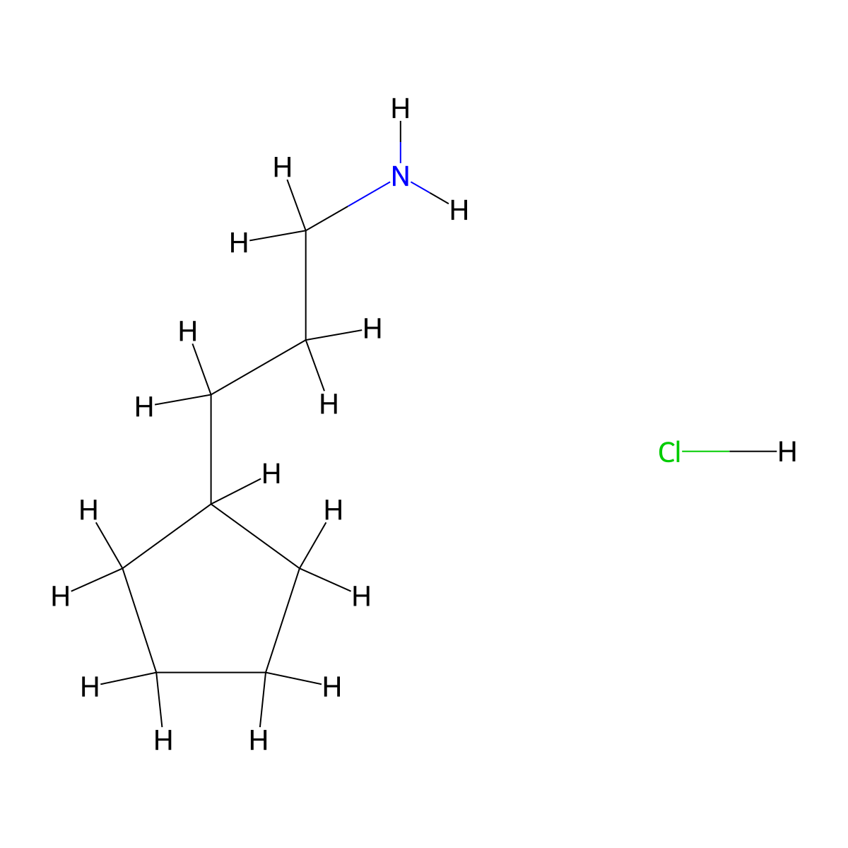 3-Cyclopentylpropan-1-amine hydrochloride molecular structure, CAS 1193387-79-9
