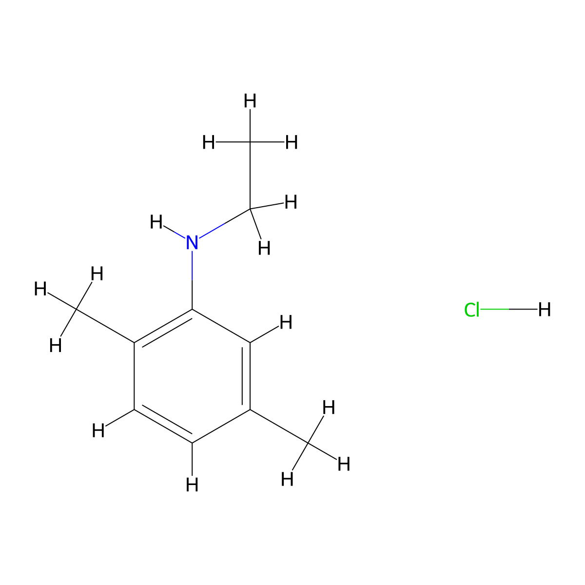 N-ethyl-2,5-dimethylaniline hydrochloride molecular structure, CAS 1193387-81-3
