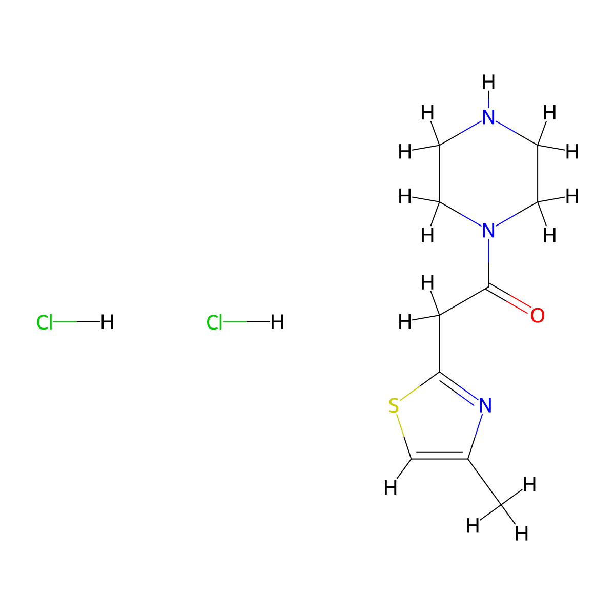 2-(4-Methyl-1,3-thiazol-2-yl)-1-(piperazin-1-yl)ethan-1-one dihydrochloride molecular structure, CAS 1193387-83-5