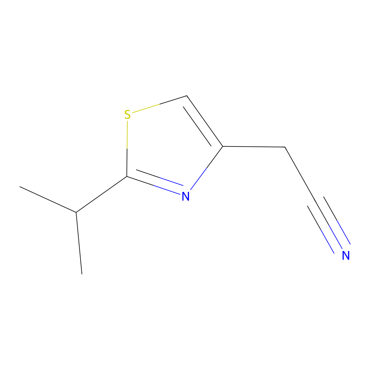 2-(2-(Propan-2-yl)-1,3-thiazol-4-yl)acetonitrile molecular structure, CAS 1193387-89-1