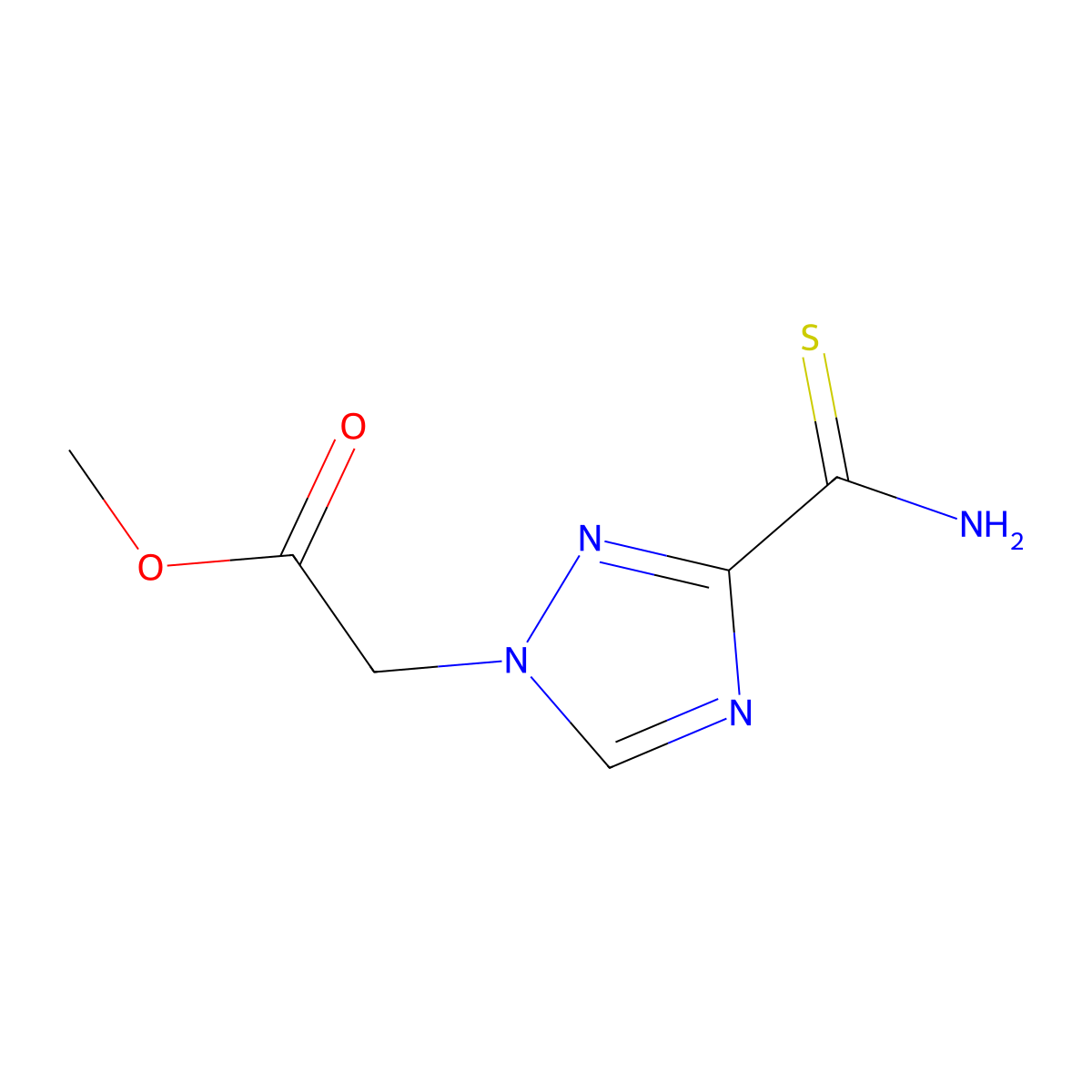methyl 2-(3-carbamothioyl-1H-1,2,4-triazol-1-yl)acetate molecular structure, CAS 1193387-92-6