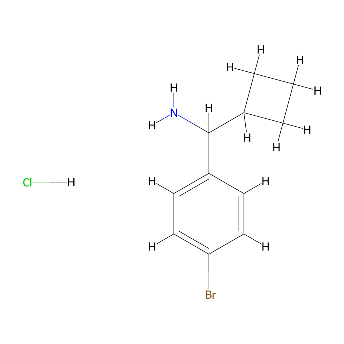 (4-Bromophenyl)(cyclobutyl)methanamine hydrochloride molecular structure, CAS 1193387-95-9