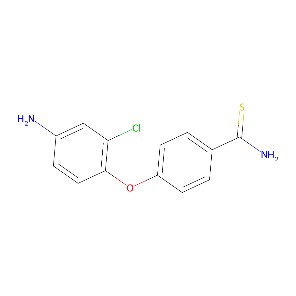 4-(4-Amino-2-chlorophenoxy)benzene-1-carbothioamide molecular structure, CAS 1193387-96-0