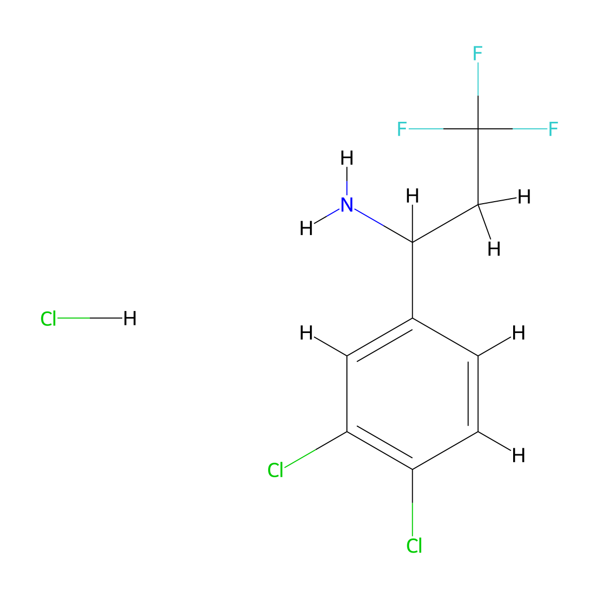 1-(3,4-Dichlorophenyl)-3,3,3-trifluoropropan-1-amine hydrochloride molecular structure, CAS 1193387-99-3