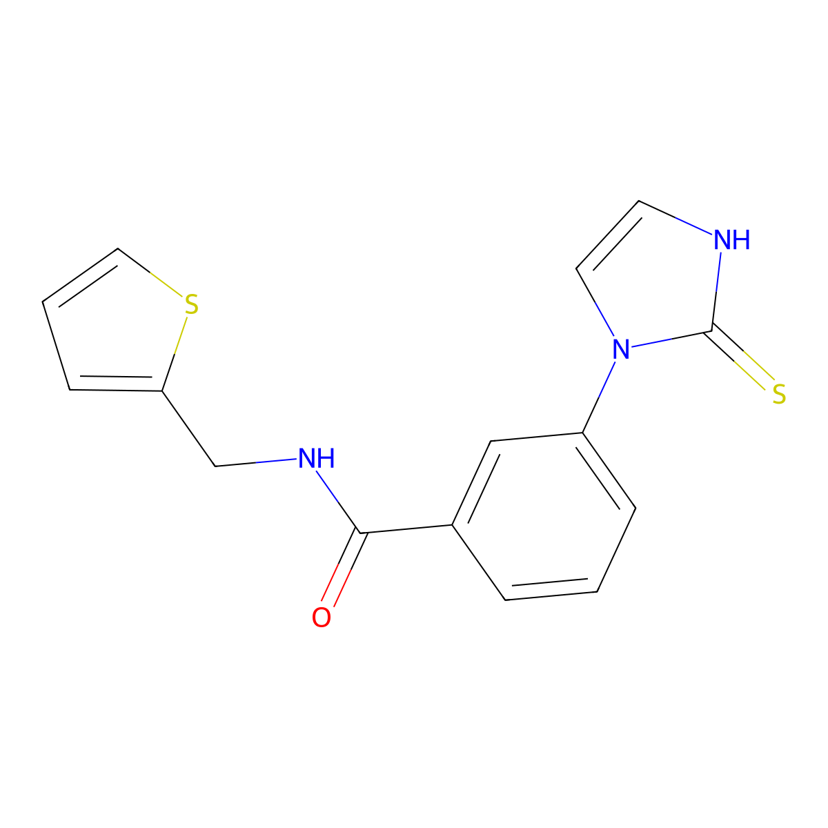 3-(2-sulfanyl-1H-imidazol-1-yl)-N-(thiophen-2-ylmethyl)benzamide molecular structure, CAS 1193388-03-2