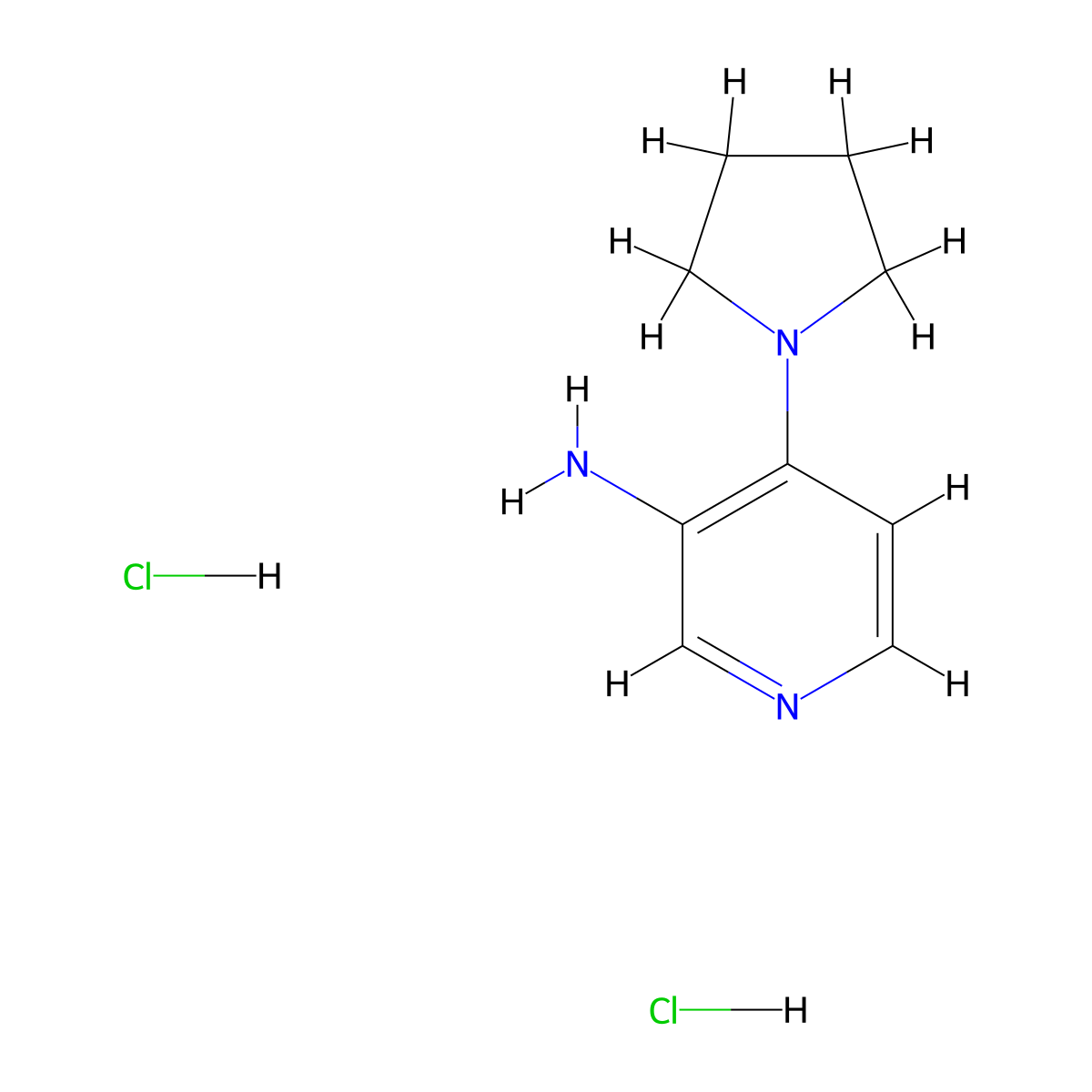 4-(Pyrrolidin-1-yl)pyridin-3-amine dihydrochloride molecular structure, CAS 1193388-05-4