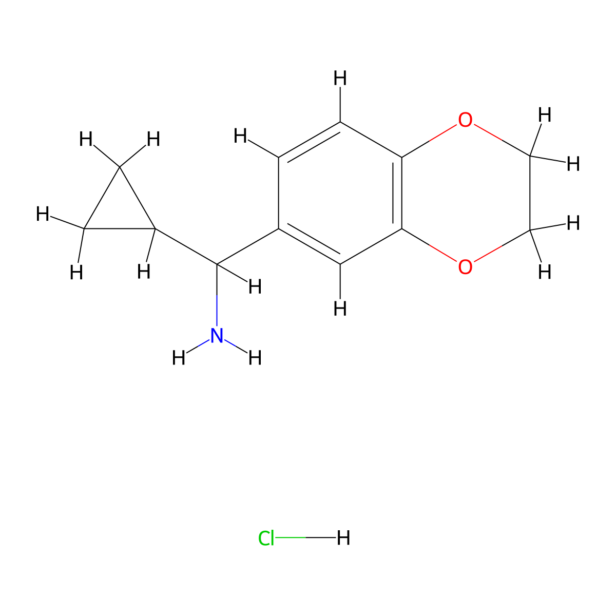 Cyclopropyl(2,3-dihydro-1,4-benzodioxin-6-yl)methanamine hydrochloride molecular structure, CAS 1193388-06-5