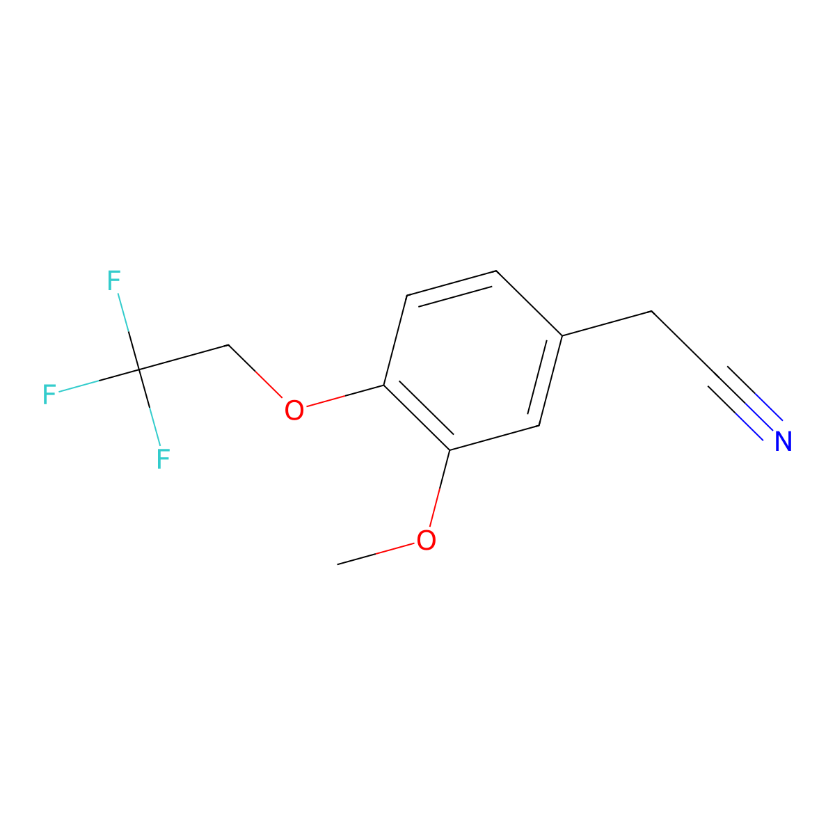 2-(3-Methoxy-4-(2,2,2-trifluoroethoxy)phenyl)acetonitrile molecular structure, CAS 1193388-12-3