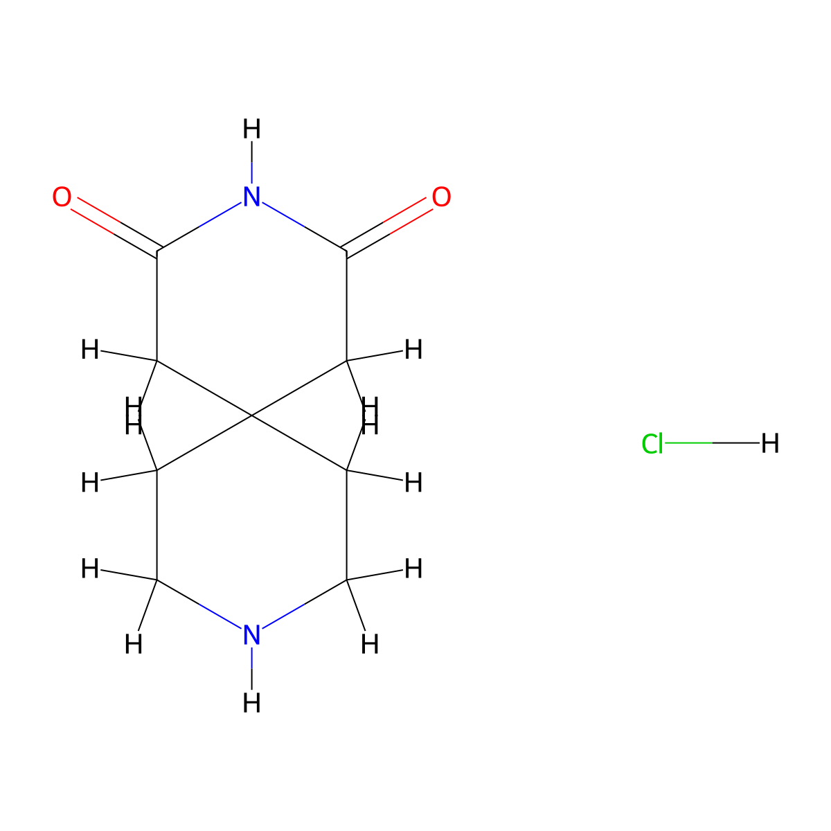 3,9-Diazaspiro[5.5]undecane-2,4-dione hydrochloride molecular structure, CAS 1193388-13-4