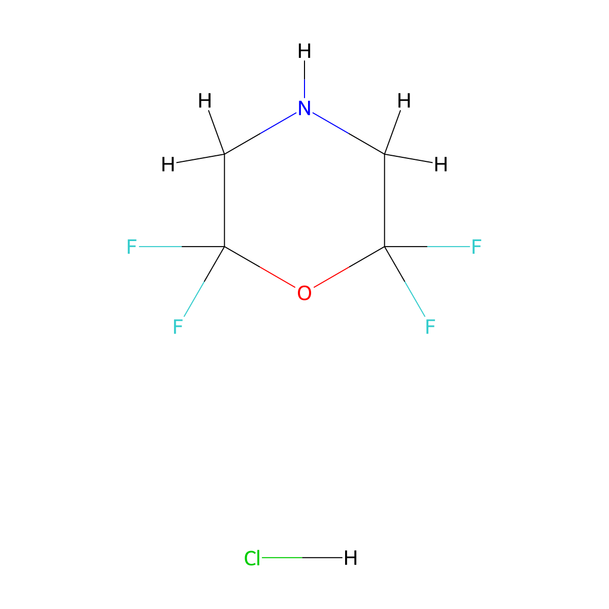 2,2,6,6-Tetrafluoromorpholine hydrochloride molecular structure, CAS 1193388-15-6