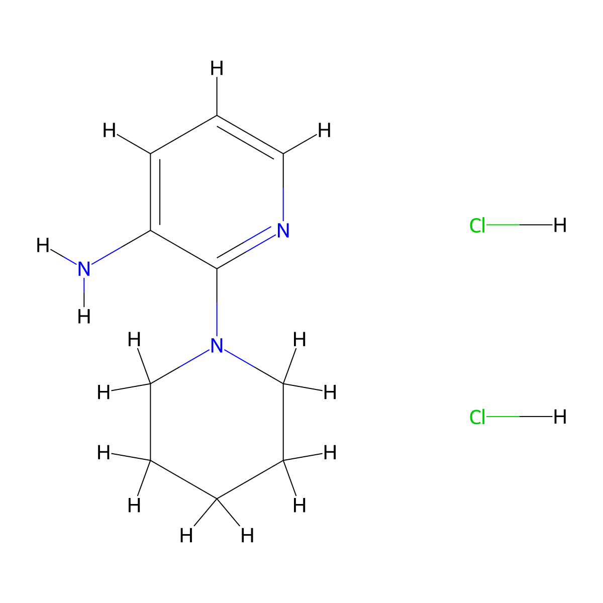 2-(Piperidin-1-yl)pyridin-3-amine dihydrochloride molecular structure, CAS 1193388-17-8