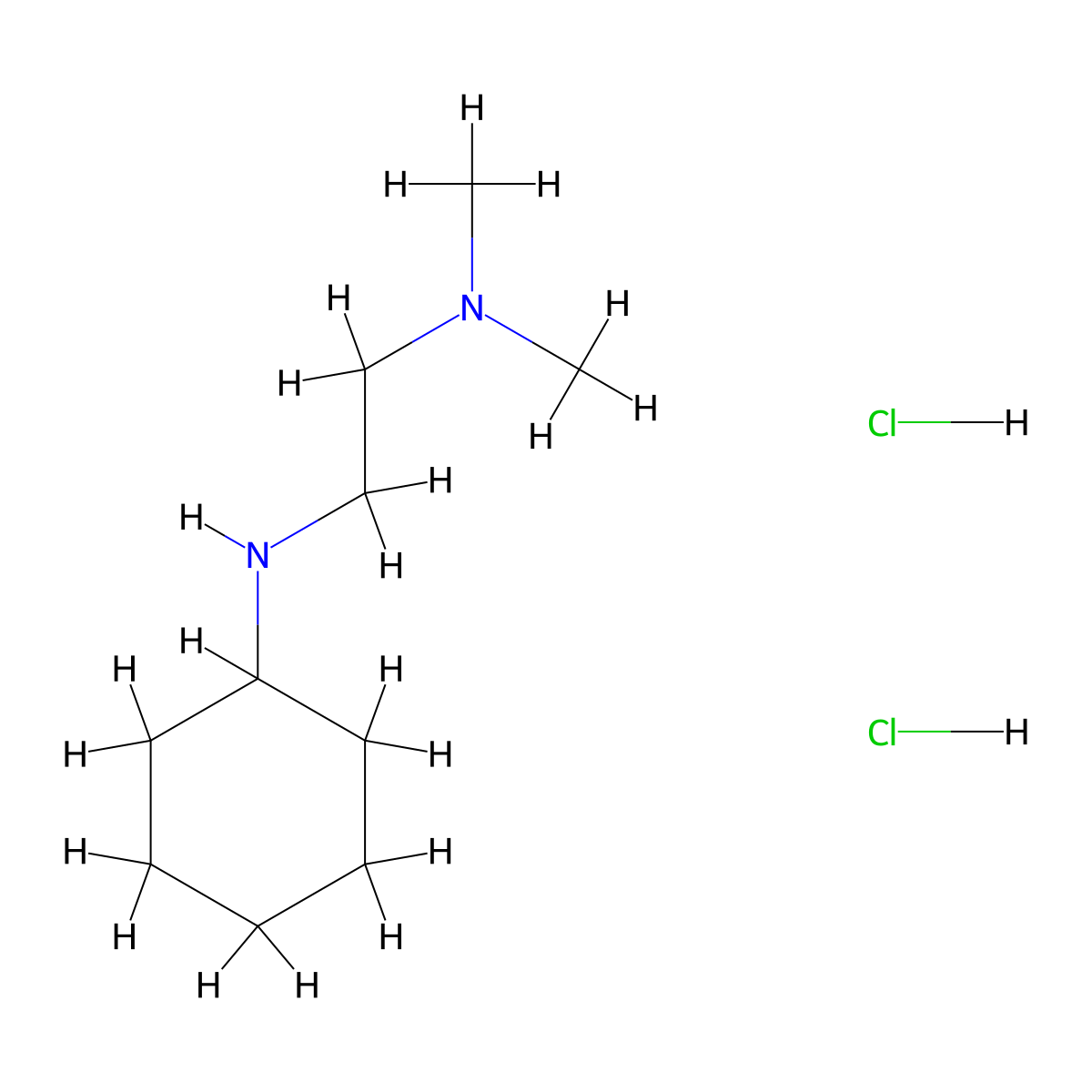 [2-(Cyclohexylamino)ethyl]dimethylamine dihydrochloride molecular structure, CAS 1193388-20-3
