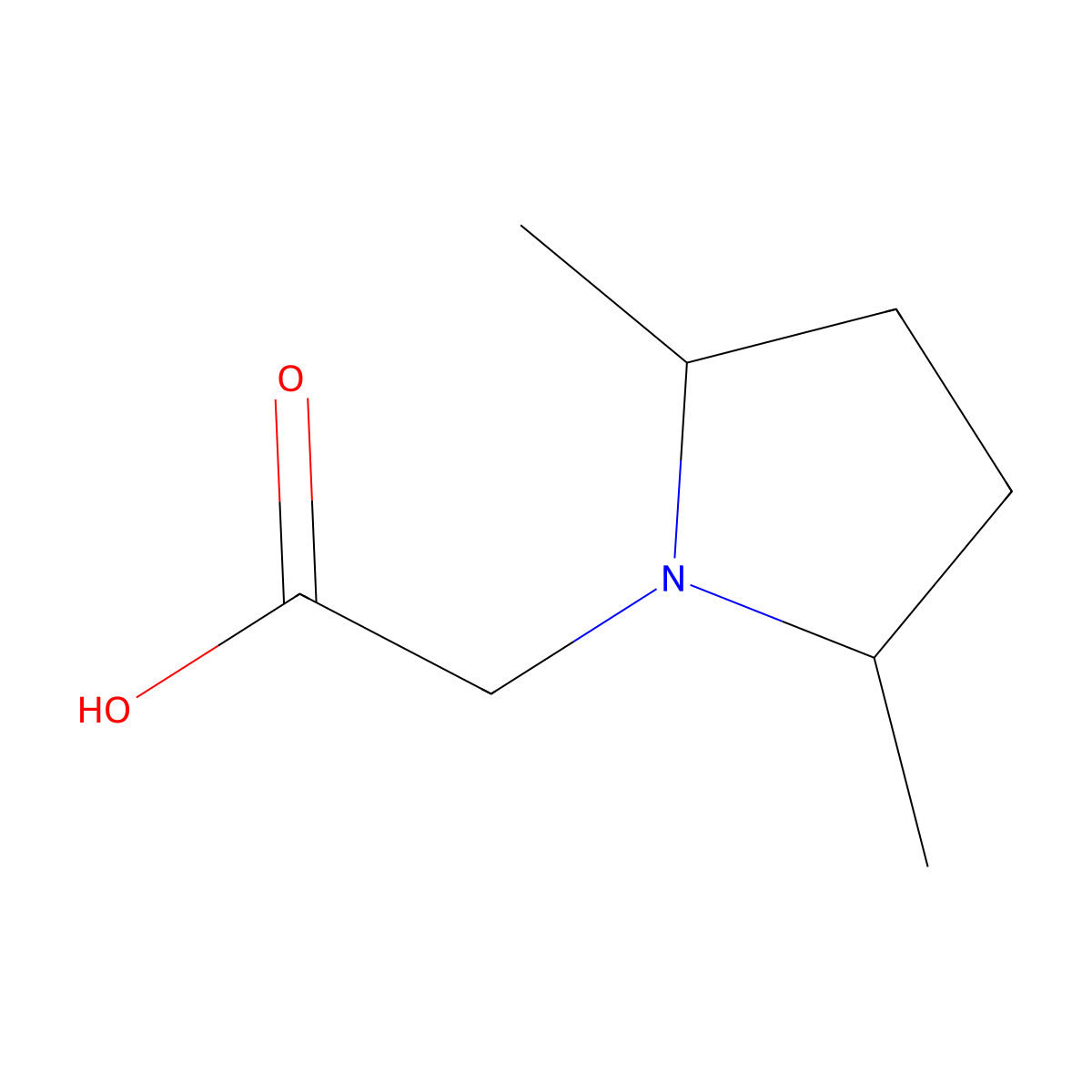 2,5-Dimethyl-1-pyrrolidineacetic acid molecular structure, CAS 1193388-24-7