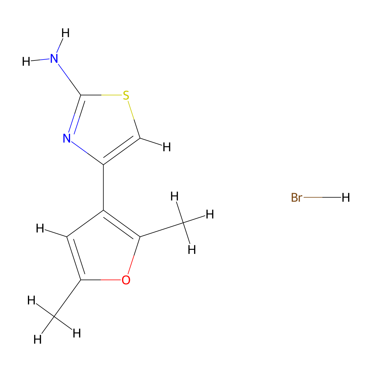 4-(2,5-Dimethylfuran-3-yl)-1,3-thiazol-2-amine hydrobromide molecular structure, CAS 1193388-25-8