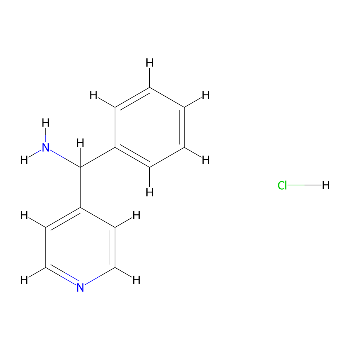 Phenyl(pyridin-4-yl)methanamine hydrochloride molecular structure, CAS 1193388-27-0