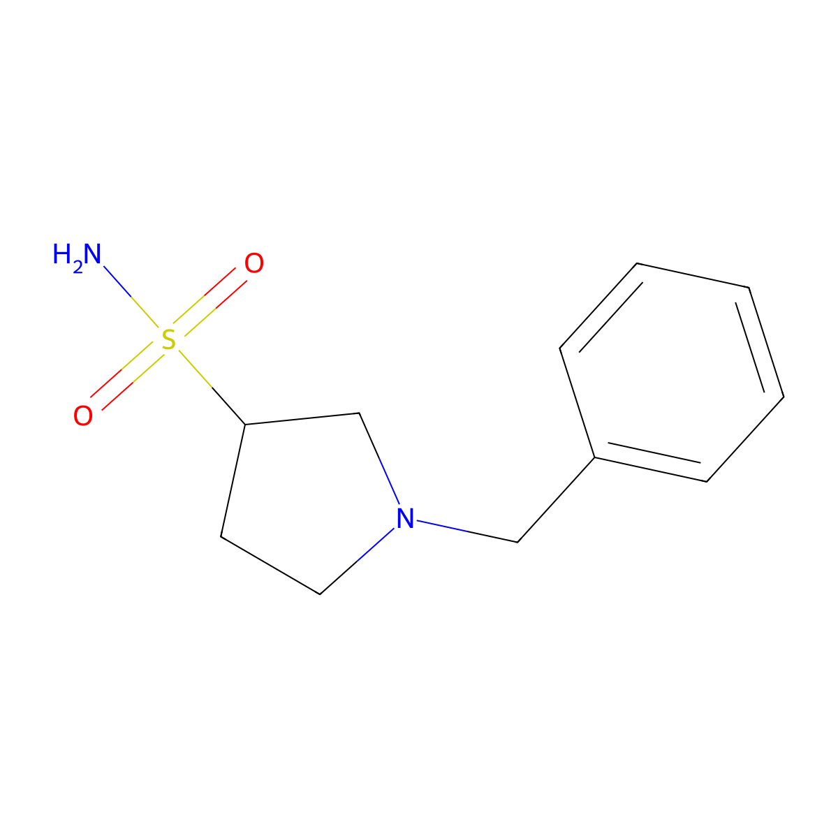 1-Benzylpyrrolidine-3-sulfonamide molecular structure, CAS 1193388-33-8