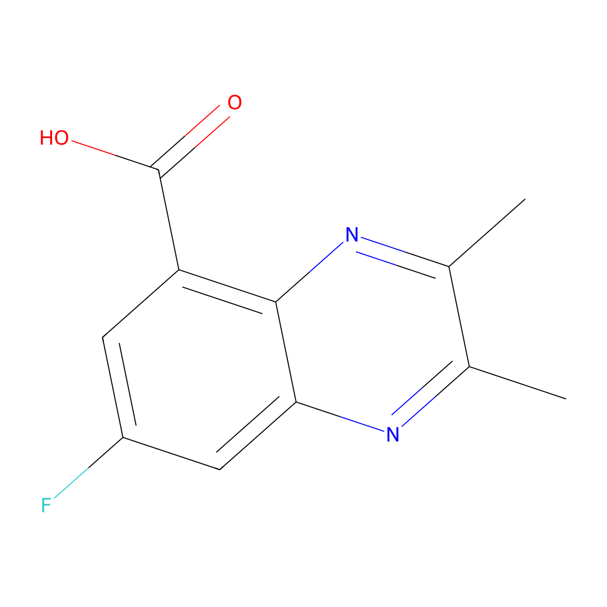 7-Fluoro-2,3-dimethylquinoxaline-5-carboxylic acid molecular structure, CAS 1193388-35-0