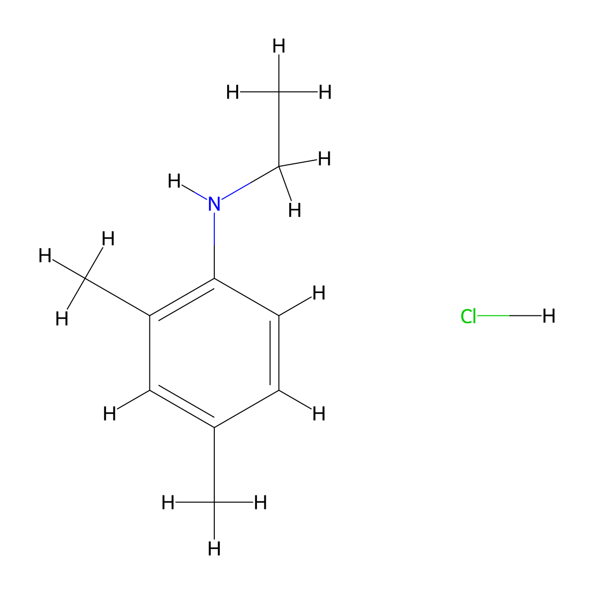 N-ethyl-2,4-dimethylaniline hydrochloride molecular structure, CAS 1193388-36-1