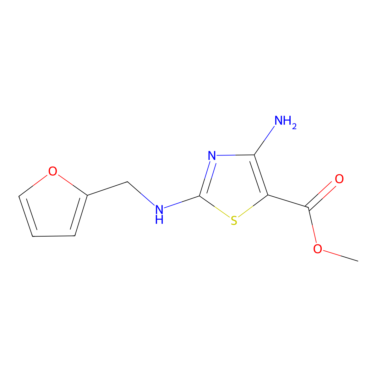 Methyl 4-amino-2-[(furan-2-ylmethyl)amino]-1,3-thiazole-5-carboxylate molecular structure, CAS 1193388-37-2