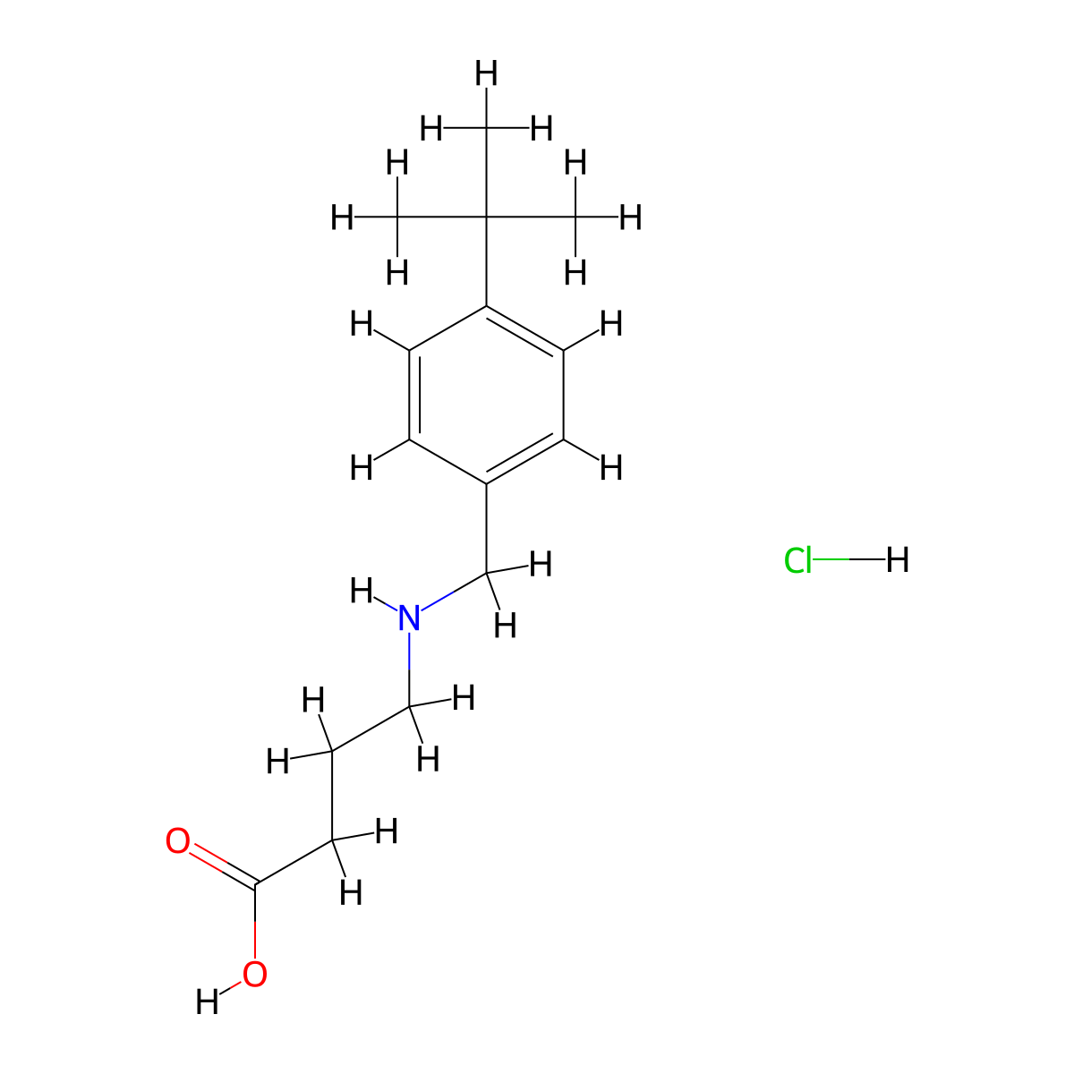 4-{[(4-Tert-butylphenyl)methyl]amino}butanoic acid hydrochloride molecular structure, CAS 1193388-43-0