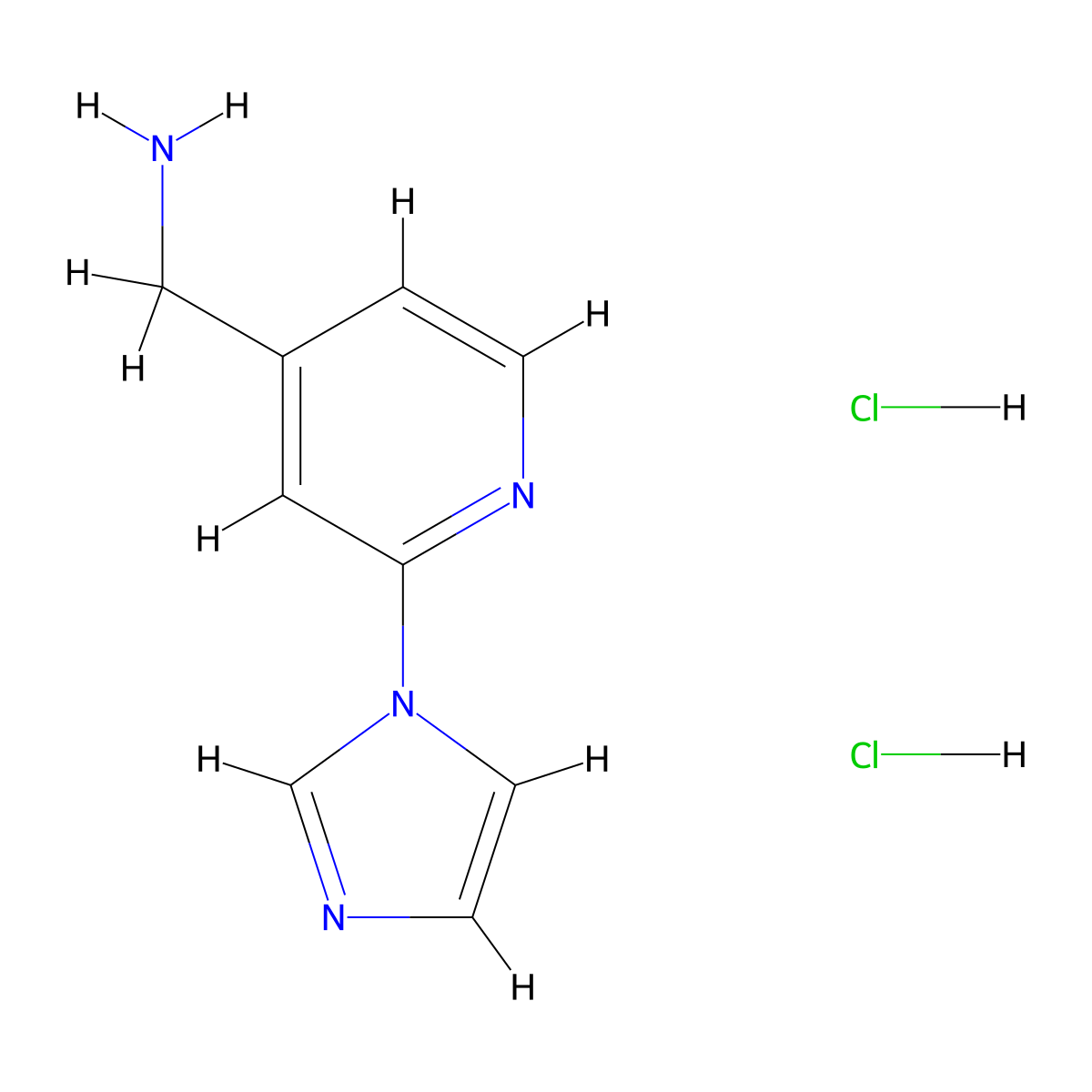 1-[2-(1H-imidazol-1-yl)pyridin-4-yl]methanamine dihydrochloride molecular structure, CAS 1193388-45-2