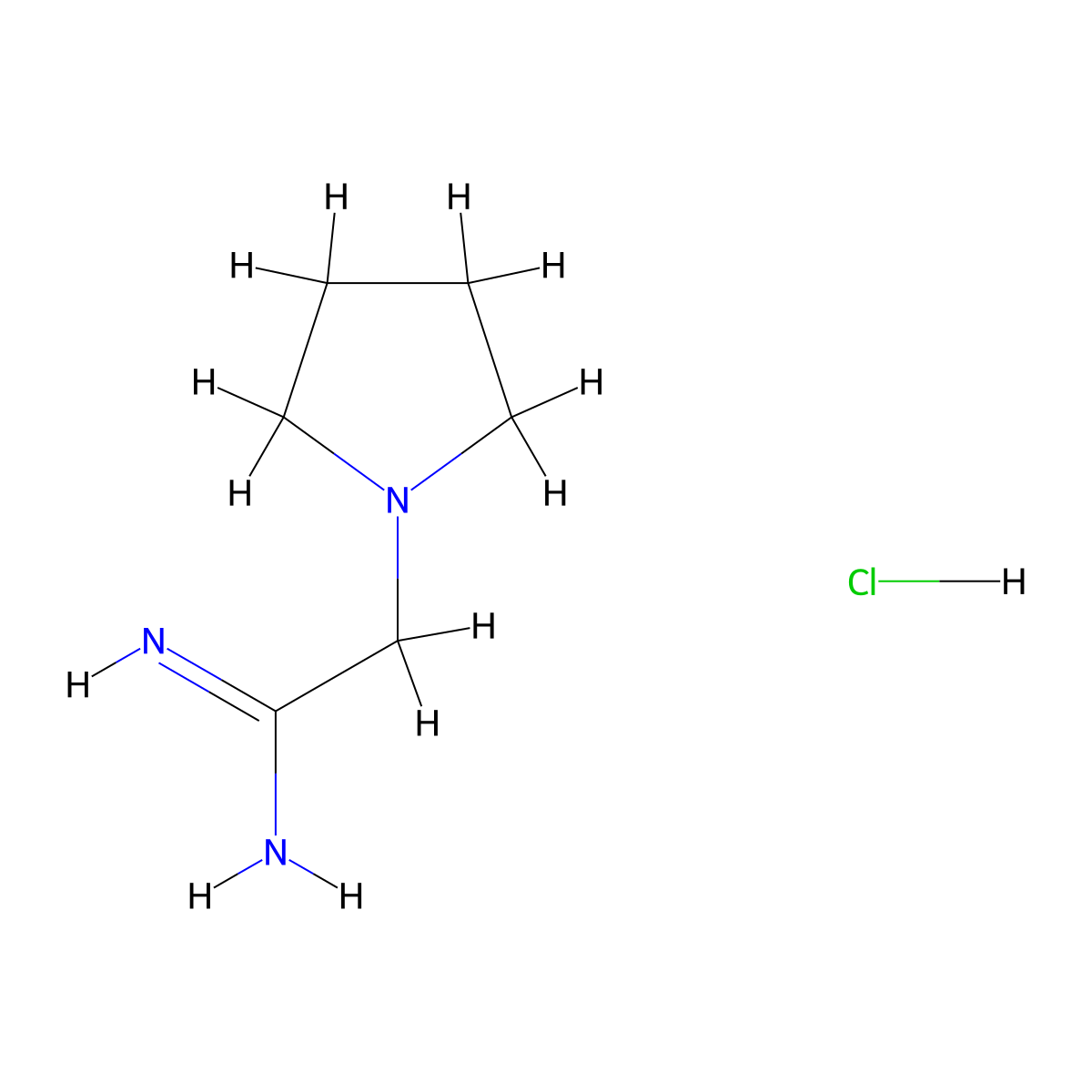 2-(Pyrrolidin-1-yl)ethanimidamide hydrochloride molecular structure, CAS 1193388-46-3
