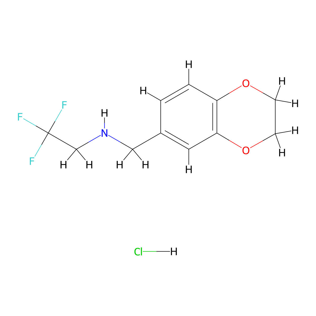 (2,3-Dihydro-1,4-benzodioxin-6-ylmethyl)(2,2,2-trifluoroethyl)amine hydrochloride molecular structure, CAS 1193388-47-4