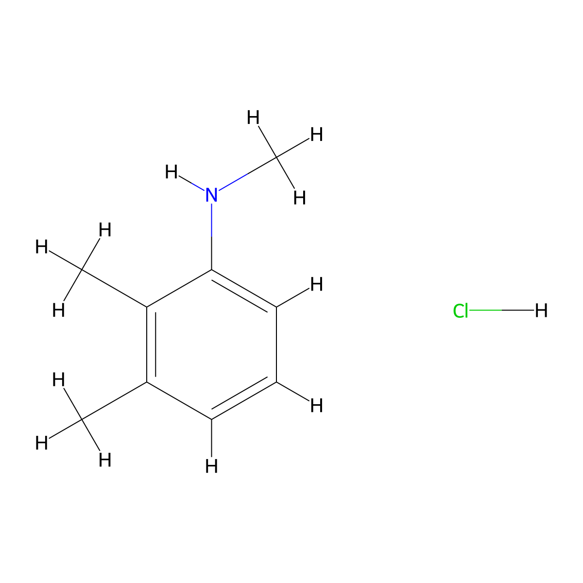 N,2,3-trimethylaniline hydrochloride molecular structure, CAS 1193388-52-1