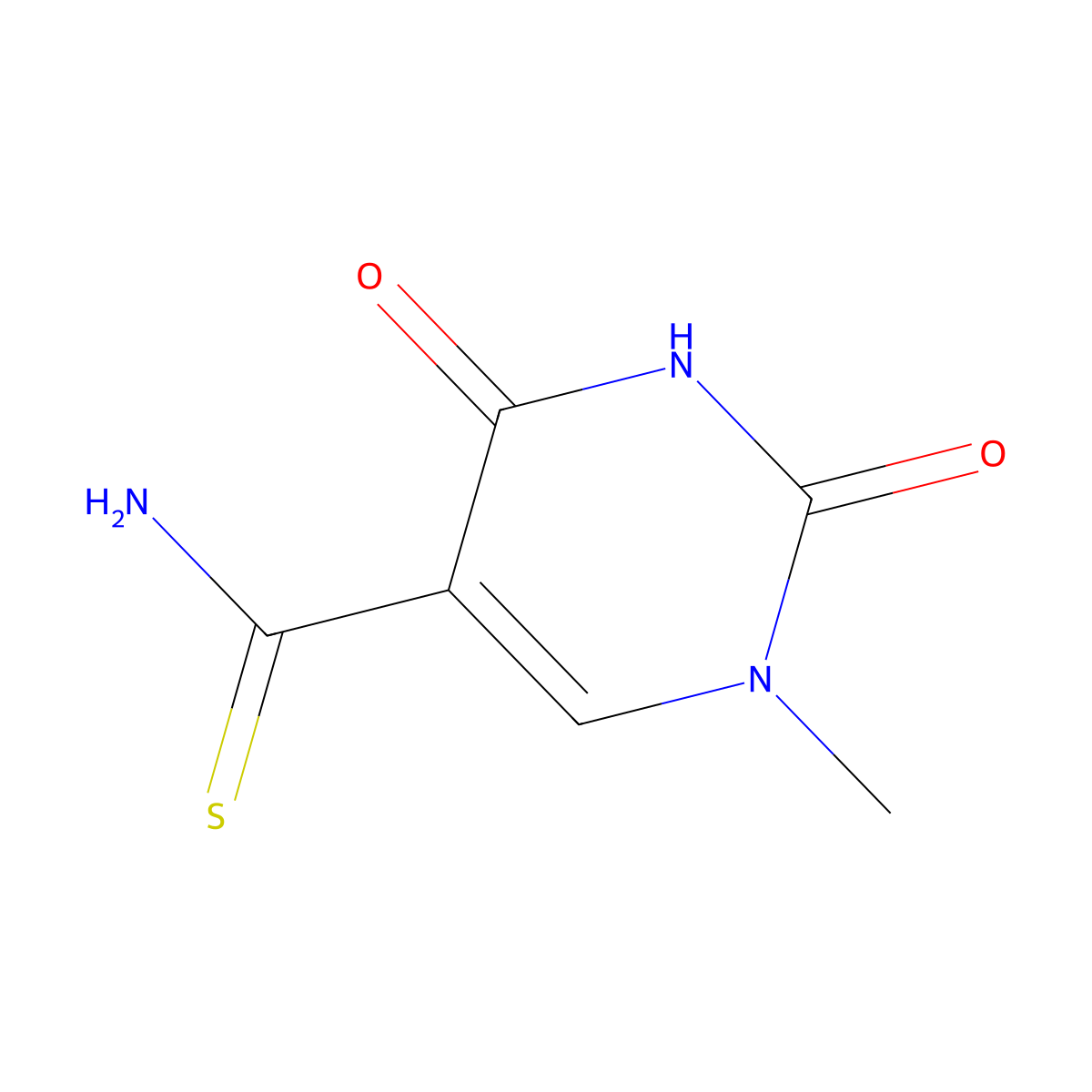 1-Methyl-2,4-dioxo-1,2,3,4-tetrahydropyrimidine-5-carbothioamide molecular structure, CAS 1193388-58-7