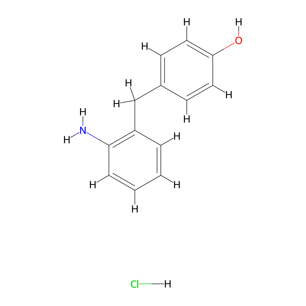 4-[(2-Aminophenyl)methyl]phenol hydrochloride molecular structure, CAS 1193388-60-1
