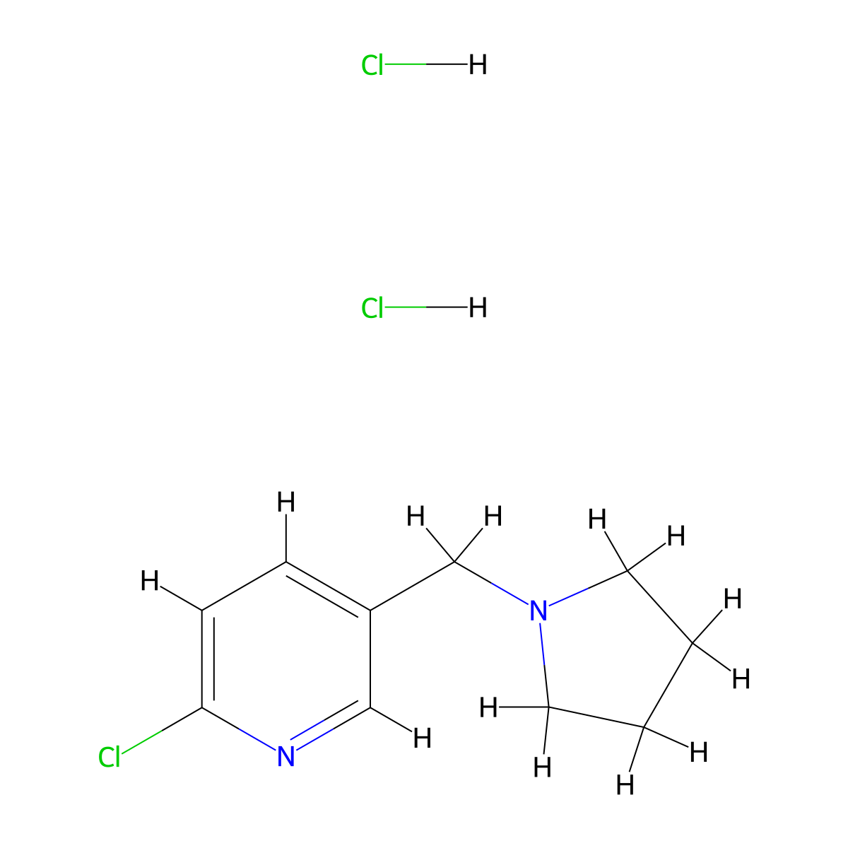 2-Chloro-5-(pyrrolidin-1-ylmethyl)pyridine dihydrochloride molecular structure, CAS 1193388-62-3