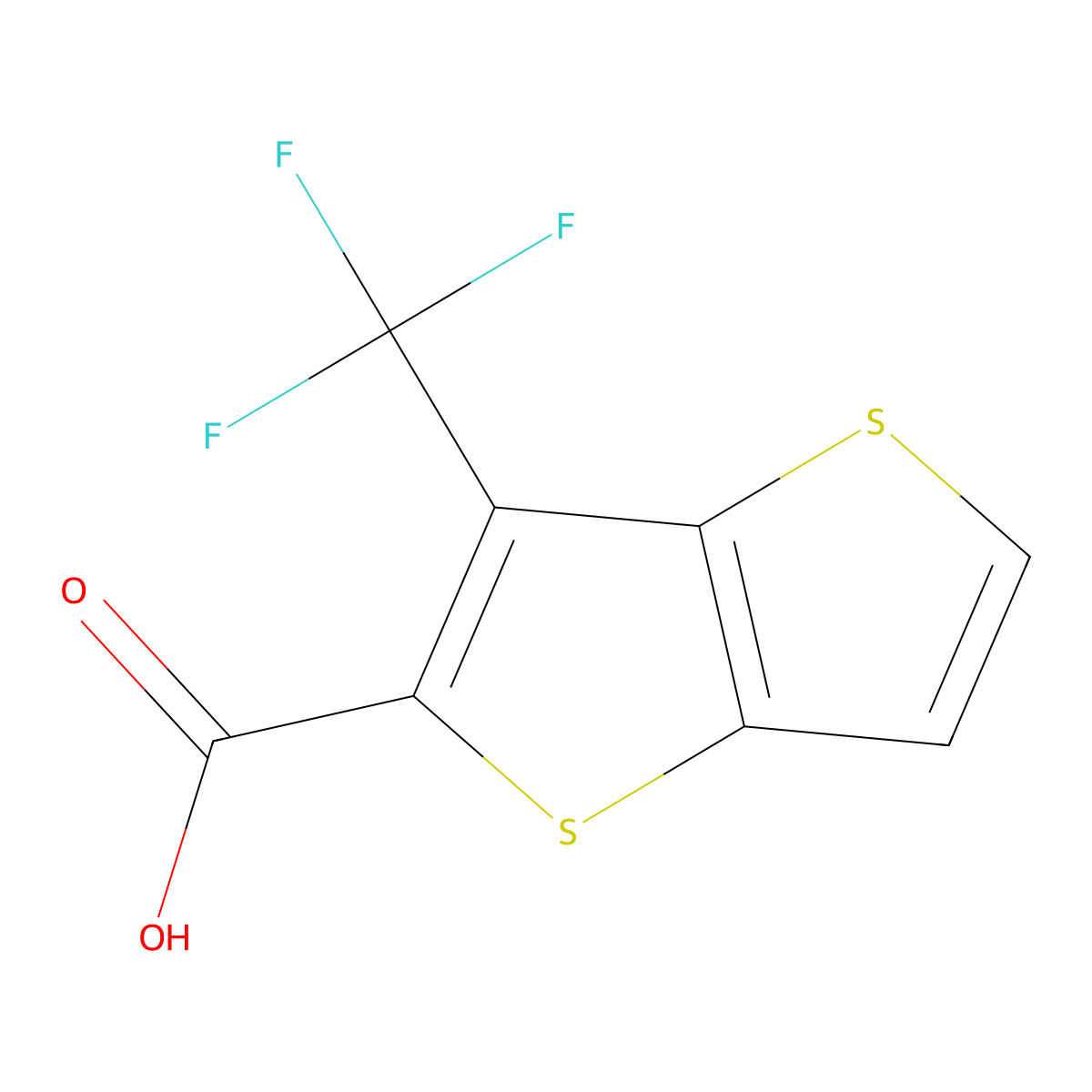 3-(Trifluoromethyl)thieno[3,2-b]thiophene-2-carboxylic acid molecular structure, CAS 1193388-63-4